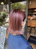スーリール 博多店(Sourire)&nbsp;切りっぱなしボブ×ピンクヘア