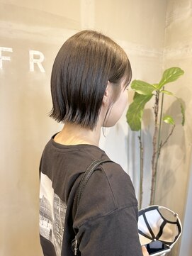 フレーム なんば店(FRAME) ▲ミルクティーベージュ+切りっぱなしボブ