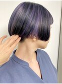 【morio原宿】大人　ショート　ブリーチ　紫