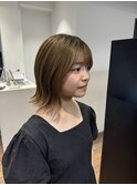 外ハネボブ　ミディアムレイヤー　ミニボブ　くびれボブ
