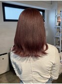 ブリーチなしカラー 赤髪 ボルドー 暖色 暖色カラー 名古屋