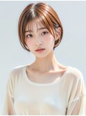 ショートボブミニウルフチェリーブラウン20代30代40代50代