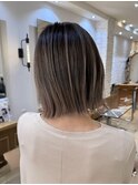 #切りっぱなしボブ#バレイヤージュ