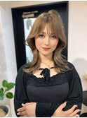 ミルクティー×韓国風レイヤーカット