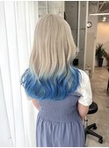 ブロンドカラー/ブルーカラー/ブリーチ/ダブルカラー/裾カラー