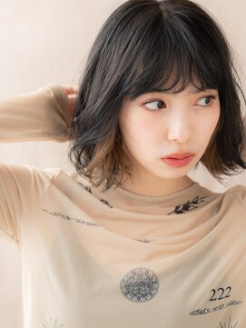 カバーヘア ブリス 戸田公園西口店(COVER HAIR bliss) イヤリングカラーゆるふわ小顔黒髪ボブパーマY戸田公園20代30代