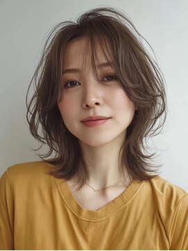 白髪ぼかし似合わせ大人ミディアムレイヤー30代40代50代60代◎