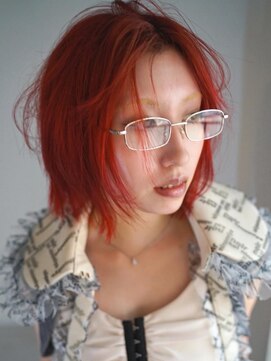 原宿/ウルフカット レイヤー デザインカラー ルーツカラー 