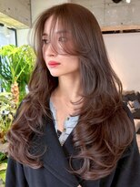 シオン(shion)&nbsp;似合わせカットオリーブベージュロング韓国ヘア_F1480