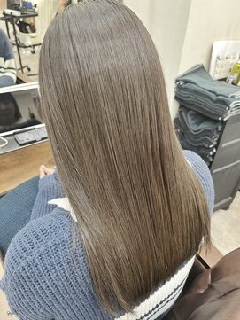 ネウィ 宮崎店(newi) 透明感ミルクティーベージュ艶髪ストレートロング