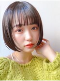 Say.ショートボブイメチェンスモーキーカラー前髪30代表参道