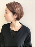 LA PENSEE beige/orangeハンサムショート