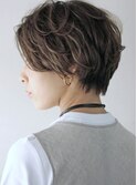 30代　40代　前髪長め　マッシュショート　パーマ　アレンジ