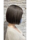 10代20代切りっぱなし内巻きボブインナーカラーピンク