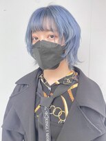 カリーナコークス 原宿 渋谷(Carina COKETH) ブルー/ボブウルフ/インナーカラー/ダブルカラー/ウルフカット
