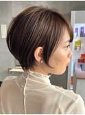 30代40代大人女性/前髪ありショートボブ/ショートヘア/髪質改善