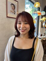 フェイバー 警固店(FAVOR)&nbsp;ピンクレッド/レッドブラウン/ミディアムヘア/オージュア