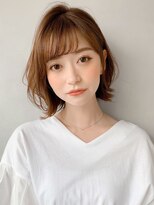 結べるボブレイヤーカットウェーブパーマ前髪斜めバング美髪