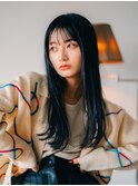 ダークグレー×艶髪ロング　ブルーブラック3