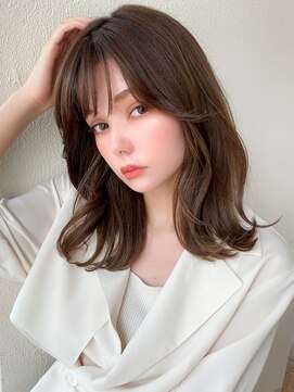 アフロートフクオカ(AFLOAT FUKUOKA) NEW OPEN】小顔前髪あり後れ毛サイド バングメルティカラー