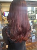 10代20代ダブルカラーチェリーピンク透明感ブリーチ