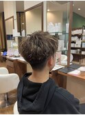 メンズアッシュグレー×20代外国人風