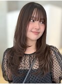 柔らかブラウン×ハイレイヤーカット