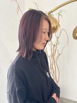 ユラギフロムユイマァル 水島店(YURAGI from YUIMARL) くびれヘア20代30代40代フェイスフレーミングラベンダーカラー