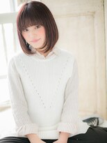 大波純一美容室パーティハン&nbsp;フェミニンチェリーレッドひし形レイヤーカットb小山10代20代