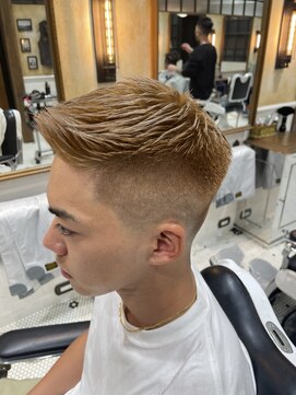 バーバーブロス 吉祥寺店(BARBER BROS) 【LUDLOW BROS.】ミルクティーベージュ アッシュ アップバング