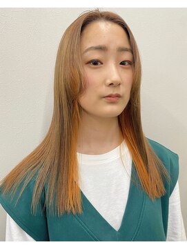 コト 福井大和田店(coto) 福井　大和田　ベージュカラー　インナーオレンジ　前髪なし