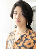 Cカールでルーズなかきあげバングメンズロングウルフc仙台