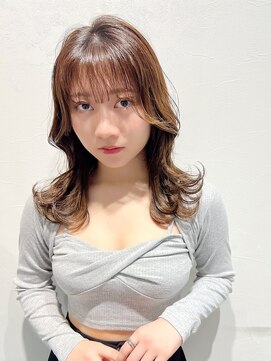 ロンド ストラーダ 心斎橋(Lond strada) 韓国前髪顔周りロング×デザインカラー[心斎橋/髪質改善]