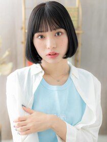カバーヘア ブリス 大宮西口(COVER HAIR bliss) 黒髪艶カラー内巻きワンカールナチュラルボブa大宮20代30代40代