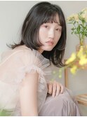 レイヤーロング/顔回りレイヤー/アースカラー