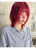 レイヤーカット/レッド/横須賀/横須賀中央/ブリーチカラー/汐入