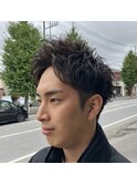 スパイキーショート×パーマ×ツーブロック