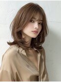☆ホワイトグレージュミニウルフデジタルパーマチェリーブラウン