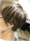 ショートレイヤー　脱白髪染め　30代、40代、50代
