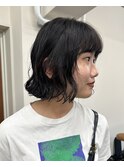 ボブパーマ　顔まわりレイヤー
