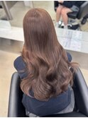 韓国 くびれロング レイヤー ワンホンヘア 小顔前髪