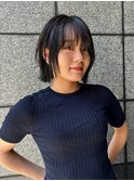 カーキブラックカラー×レイヤーボブ