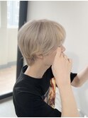 メンズヘーゼルベージュブリーチダブルカラーミルクティーカラー