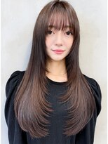 シュガー 仙台宮城野区(&Sugar)&nbsp;透明感髪質改善カラーショコラグレージュレイヤーロング夏カラー