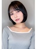 大人可愛い　20代30代40代　丸みボブ