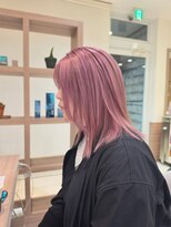 アッシュ 鶴見店(Ash)&nbsp;ミディアムウルフ×ピンクカラー
