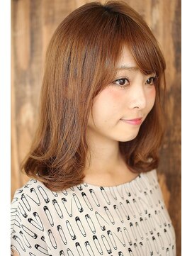 イングローブ 千葉ニュータウン中央店(Ingrove) ☆オレンジが可愛いゆるふわミディボブ☆