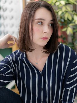 カバーヘア ブリス 戸田公園西口店(COVER HAIR bliss) センターパートも◎黒髪風前下がりボブa戸田公園20代30代40代