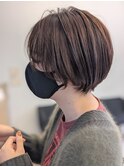 韓国マッシュ×中尾ショート×長めシースルーバング