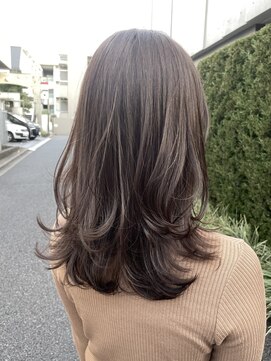 アクアオモテサンドウ(ACQUA omotesando) *ブリーチなしミルクティーベージュ!セミロングレイヤーカット